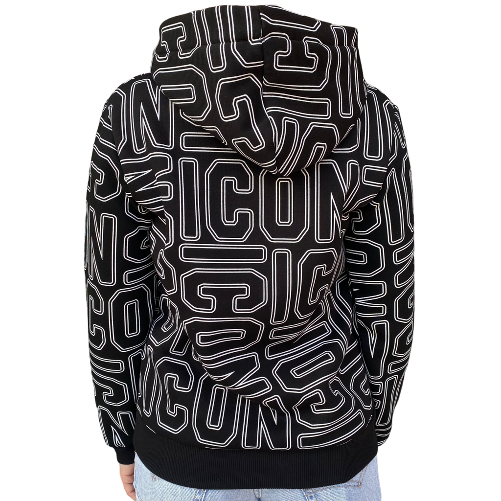 Icon felpa con cappuccio junior con stampa IBSW00243 nero-bianco