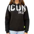 Icon Felpa Cappuccio Ragazzo IBSW00362 Nero - Stampa Unica Streetwear