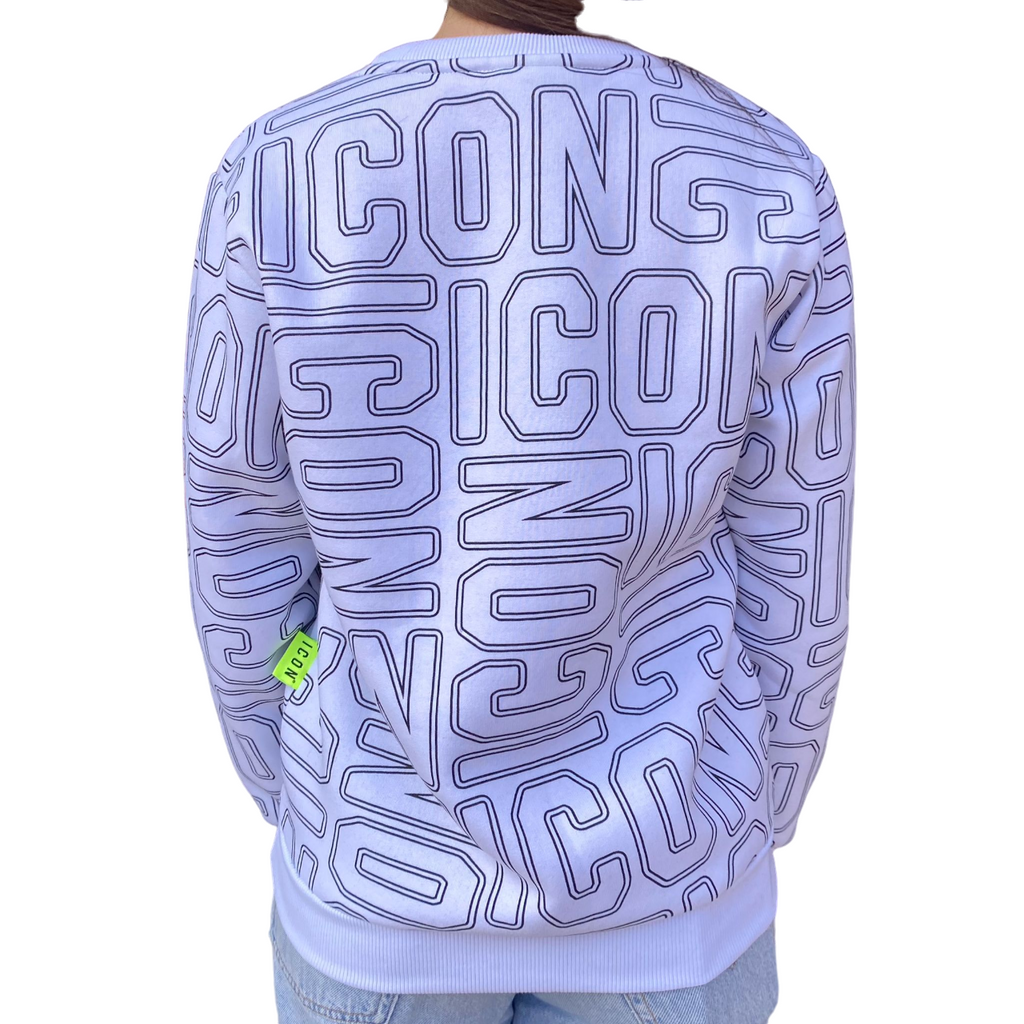 Icon felpa girocollo logo da ragazzi IBSW00241 1000 bianco-nero