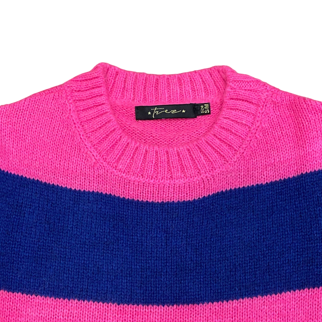 Trez maglia da donna manica lunga Maha-ALV M47196-571 fuxia-blu