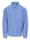 Only Camicia Ragazza KOGCOSMO 15368503 Celeste Manica Lunga Loose Fit - 8-14 Anni