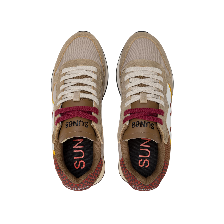 Sun68 – Sneaker Uomo Jaki Winter Beige Z45117 77| Comfort Invernale, Nylon e Suede Resistente, Stile Running con Dettaglio Grafico