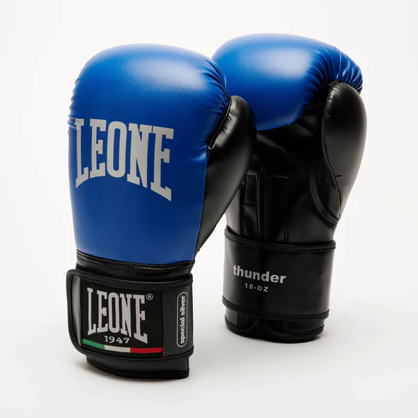 Leone Guanti Boxe Thunder GN383 Blu 10oz - Protezione Professionale Unisex