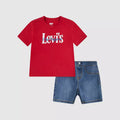 Levi's Kids completo Tee & Denim - T-shirt con stampa - 6EP622-RCU rosso