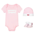 Levi's Kids completo body cappellino e calzini da neonato con logo batwing LL0019-A4U rosa