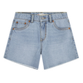 Levi's Kids pantaloncino in jeans da ragazza a taglio vivo 4EM220-L9Y blu medio