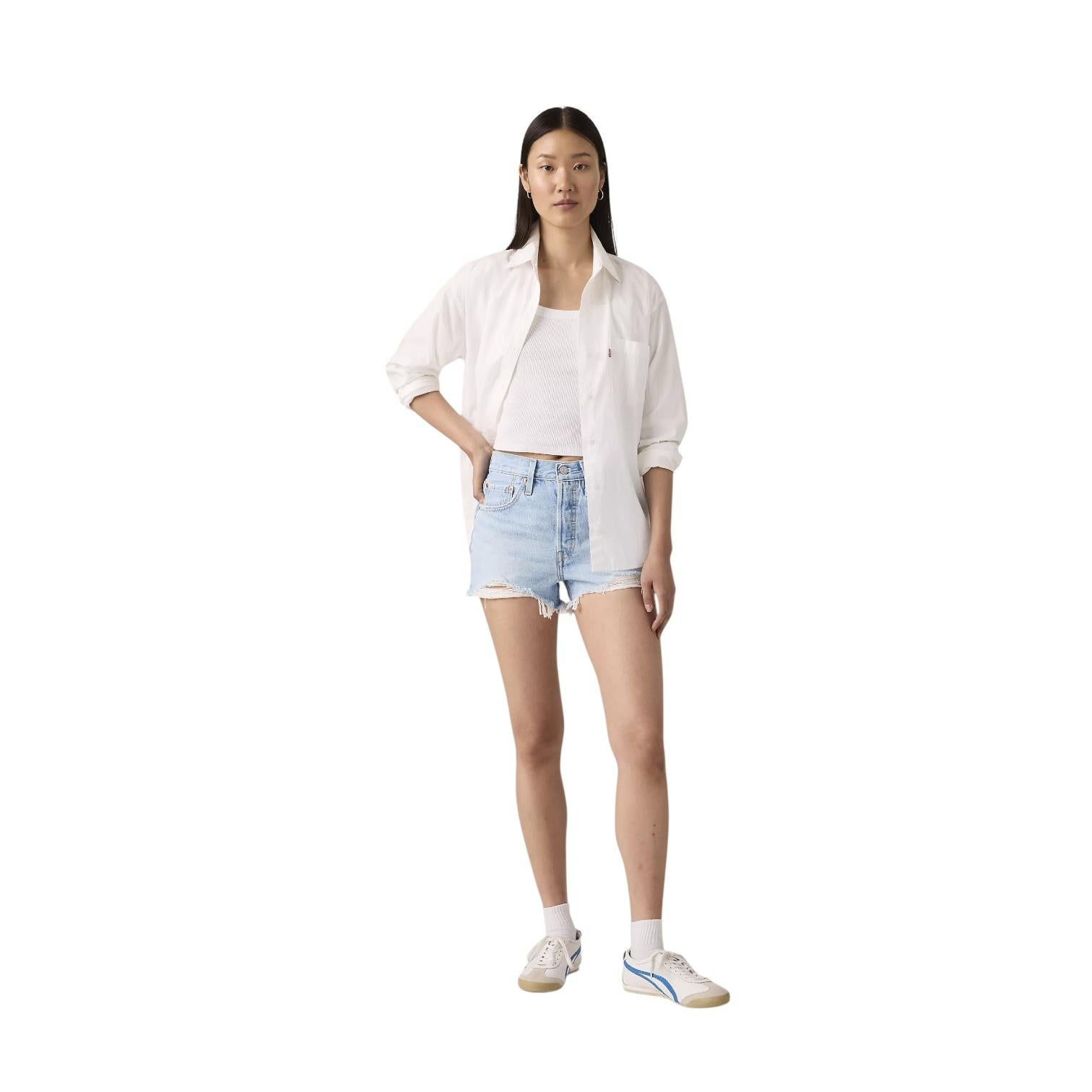 Levi's Short 501 Original High Rise 563270086 Luxor Heat Blu Donna