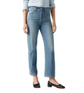 Levi's pantalone jeans con lino da donna diritto alla caviglia 726930230 blu medio