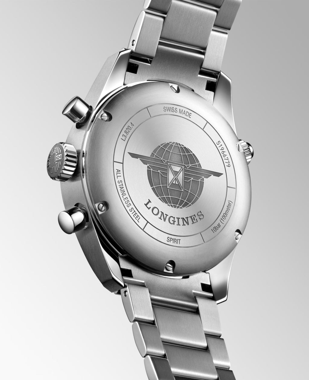Longines Spirit Chronograph – Orologio automatico Swiss Made, quadrante nero, cassa 42mm – L3.820.4.53.6