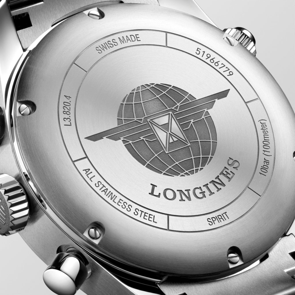 Longines Spirit Chronograph – Orologio automatico Swiss Made, quadrante blu, cassa 42mm – L3.820.4.93.6