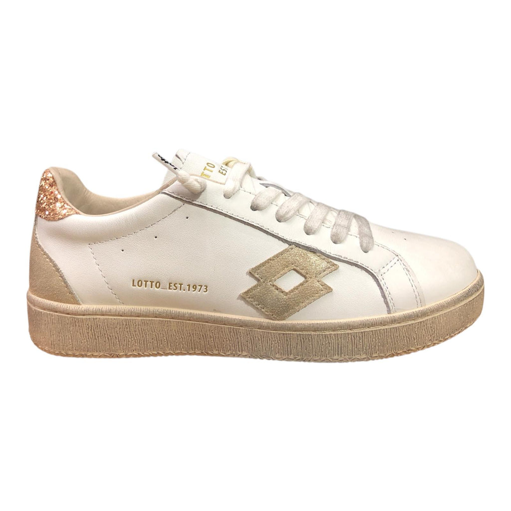 Lotto Leggenda Autograph Laminated Lifestyle Sneakers Donna Bianco Oro - 223668 EFZ