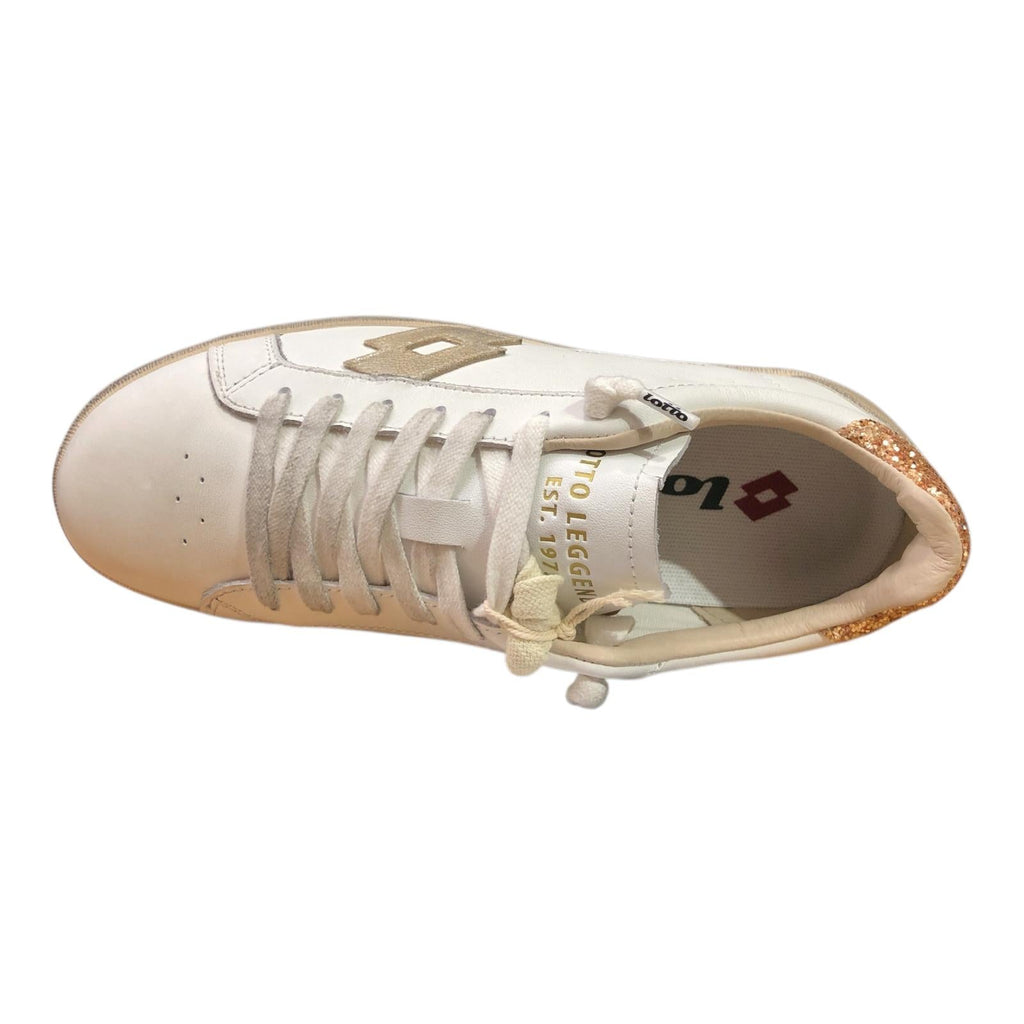 Lotto Leggenda Autograph Laminated Lifestyle Sneakers Donna Bianco Oro - 223668 EFZ