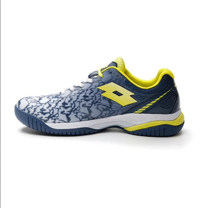 Lotto Scarpa da Padel da uomo Superrapida 200 III 217299 9FS all white-acid yellow-dark denim