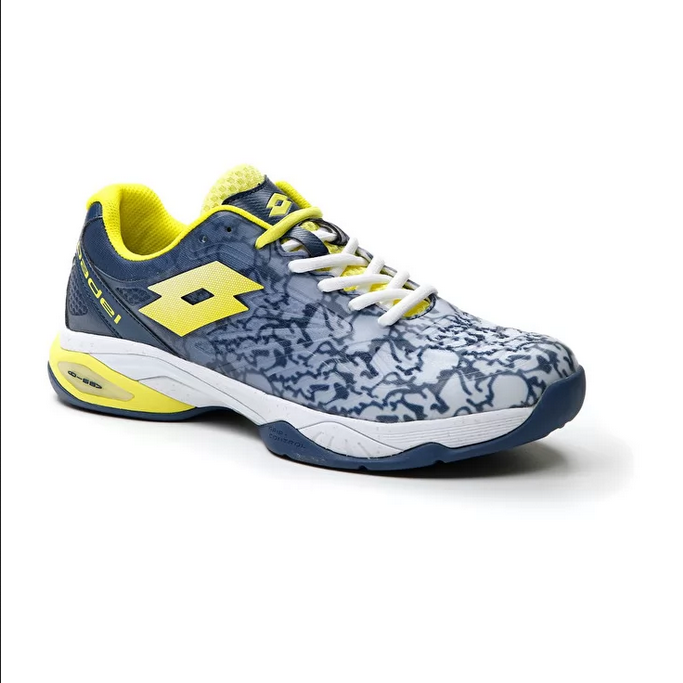 Lotto Scarpa da Padel da uomo Superrapida 200 III 217299 9FS all white-acid yellow-dark denim
