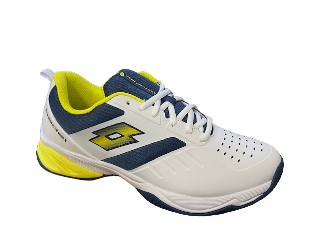 Lotto scarpa da padel da uomo Superrapida 400 IV 217300 9FS bianco giallo blu