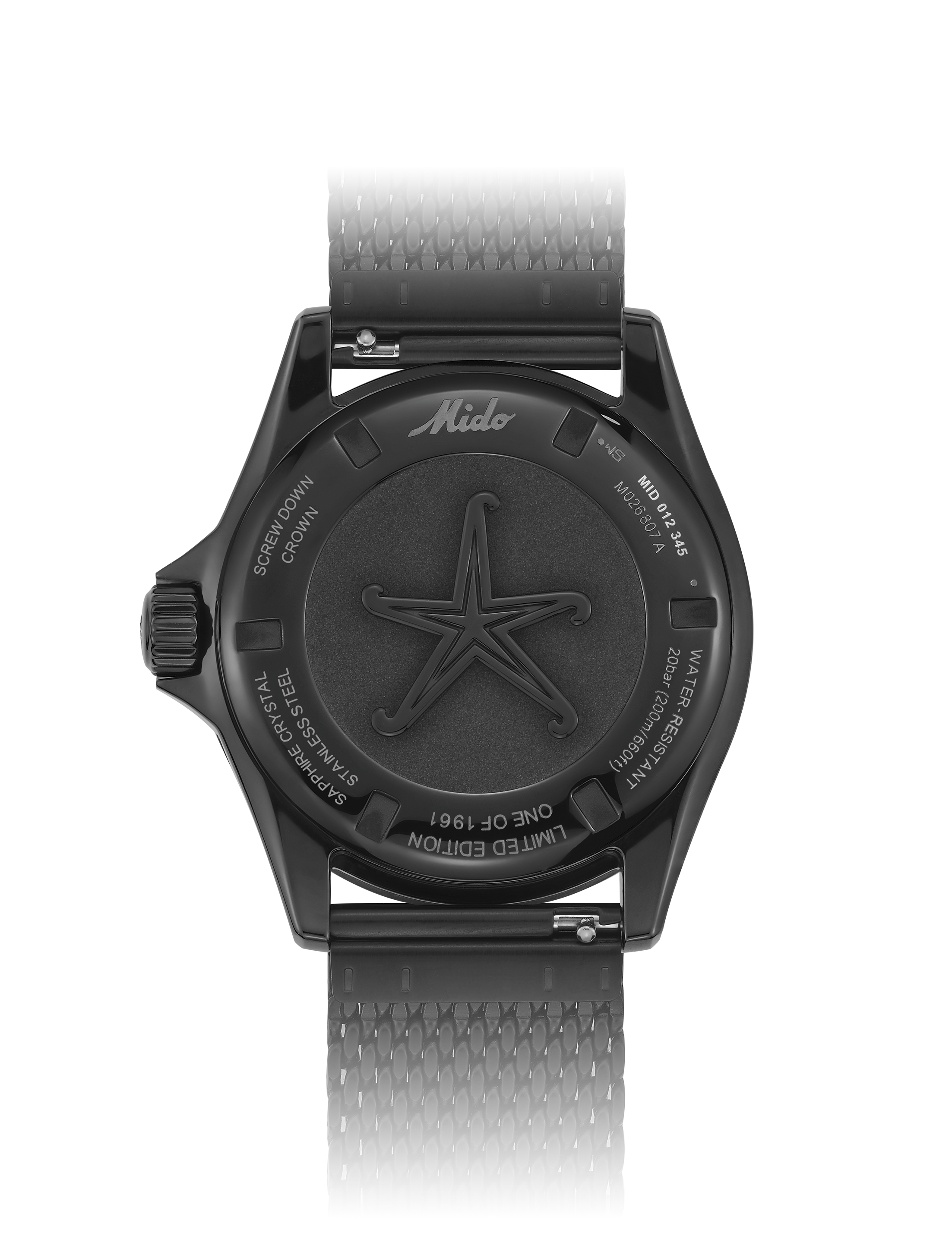 Mido orologio Ocean Star Decompression Worldtimer Limited Edition 1961 40mm nero automatico acciaio finitura PVD nero M026.807.33.051.00