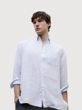 ADAN SHIRT MAN White Sky Blue Stripes | ECOALF