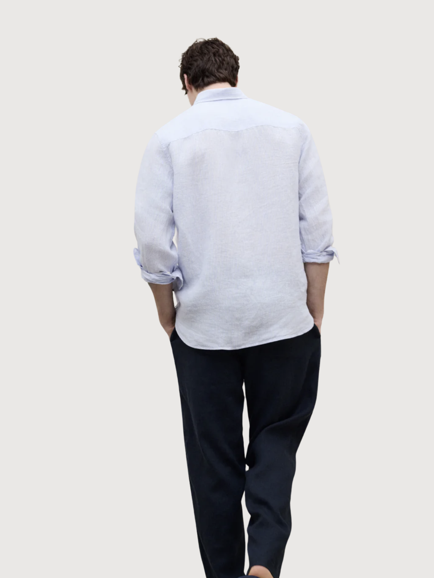 ADAN SHIRT MAN White Sky Blue Stripes | ECOALF
