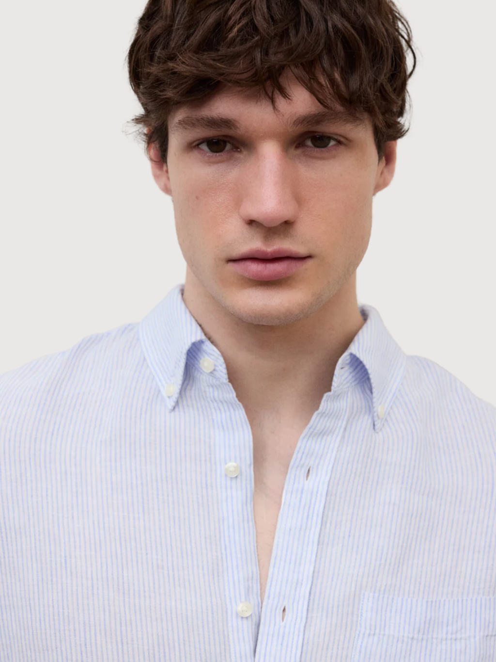ADAN SHIRT MAN White Sky Blue Stripes | ECOALF