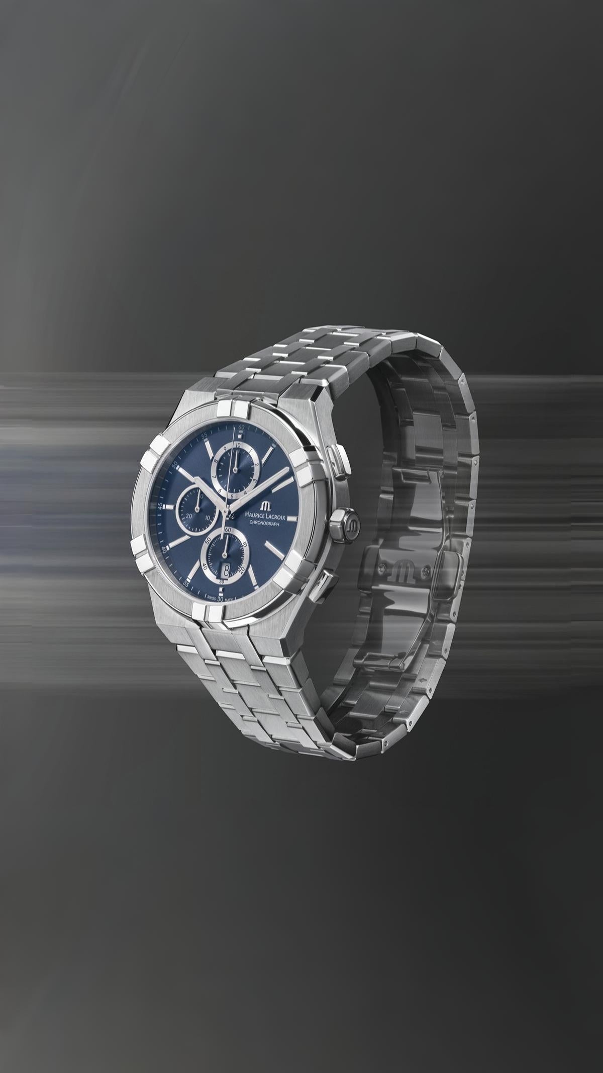 Maurice Lacroix Aikon Quartz Chronograph – Quarzo Swiss Made Blu 42mm – AI1118-SS002-430-1