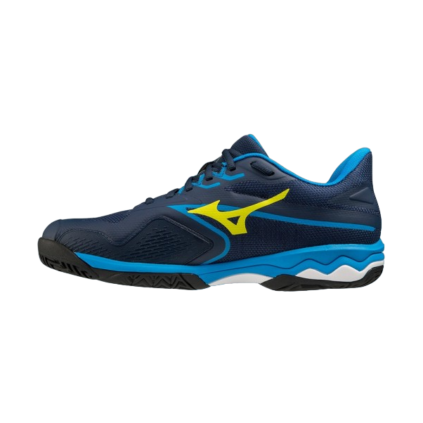 Mizuno Scarpa Tennis Uomo Wave Exceed Light 2 AC 61GA231814 Blu Azzurro Giallo