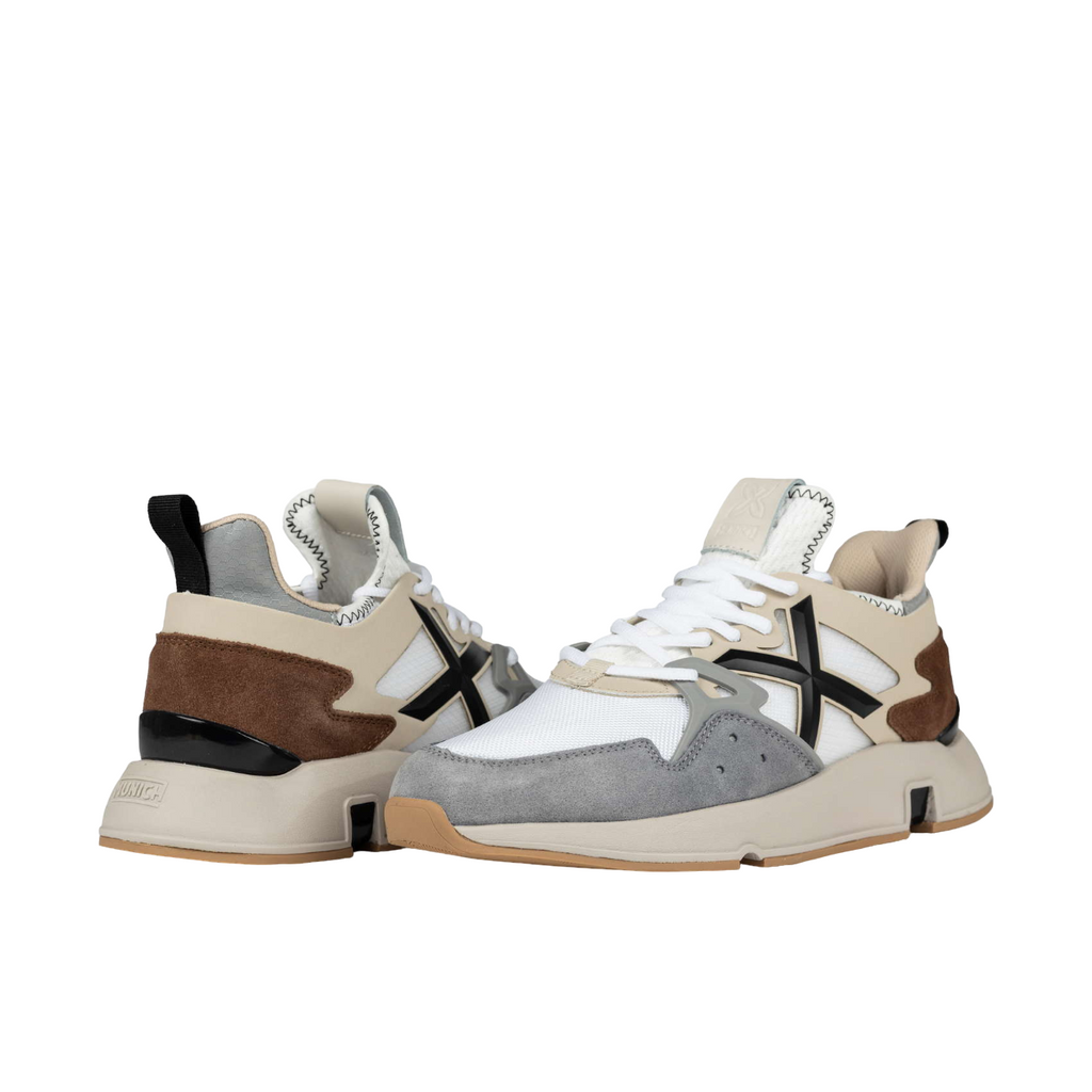 Munich scarpa sneakers da uomo Clik 75 4172075 bianco-grigio