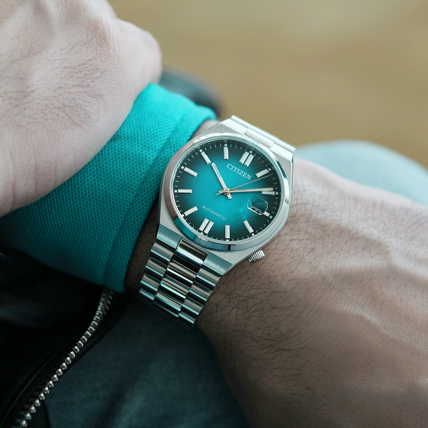 Citizen TSUYOSA Automatic 8210 Green Dial – Orologio Meccanico Uomo Silver – Cod. NJ0151-88X