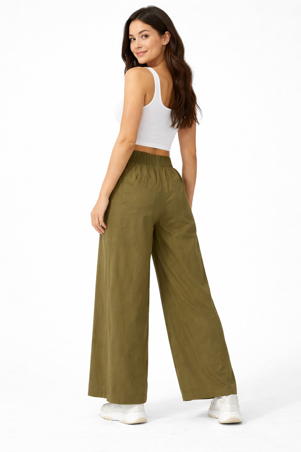 Dimensione Danza Pantalone Donna Elastico in Vita 40D306T75 9900 - Verde Militare