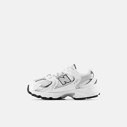New Balance scarpa sneakers da bimbi 530 BUNGEE LACE IZ530SB1 Bianco-Argento