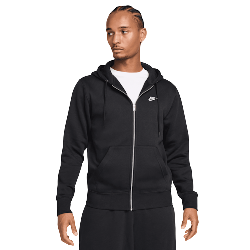 Nike Club Fleece Felpa Full-Zip Hoodie - FN3861-010 Nero