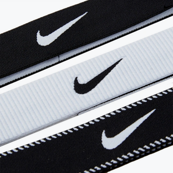 Nike Fascia Capelli N1011932036OS Confezione 3 Pezzi Nero Bianco