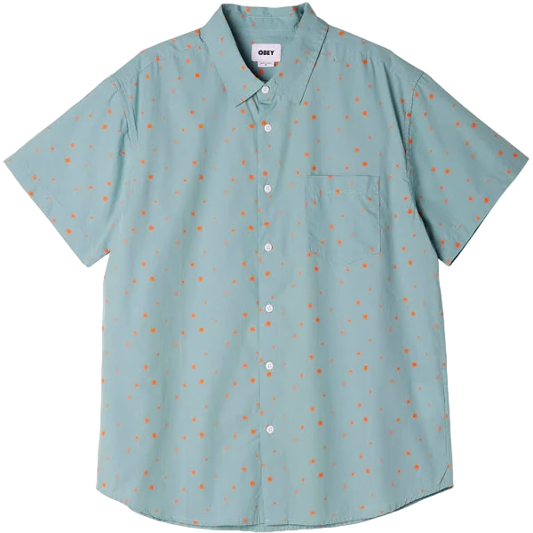 Obey Camicia Uomo Manica Corta Turchese Burst Woven - 181210336