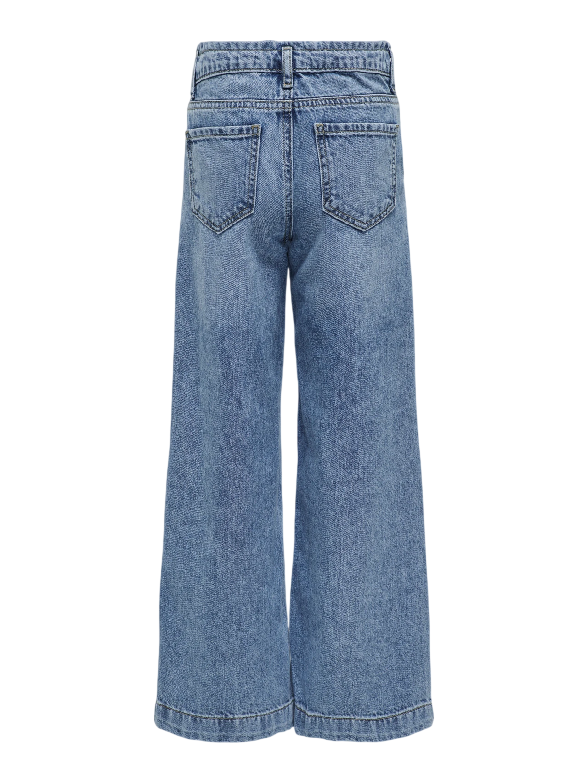 Only KOGCOMET 15826863 Blu - Jeans Wide Leg Ragazza Gamba Larga Cotone 100%