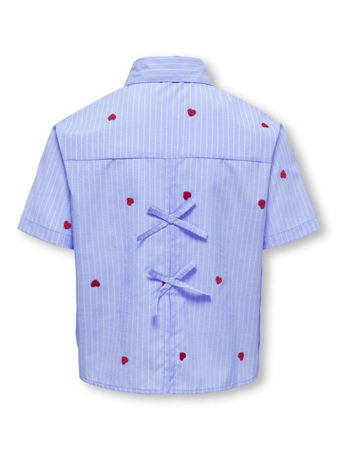 Only Camicia Ragazza KOGNEW LINA SS STRIPE Blu - 15374450