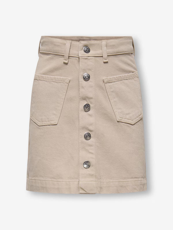 Only Minigonna Ragazza KOGAMAZING COL Jeans Beige - 15372347