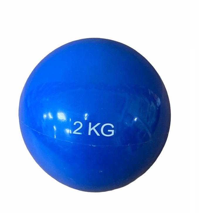 Contes Palla Appesantita Yoga 2kg Ø17cm Blu - Weighted Ball Pilates Stretching Assistito Riabilitazione