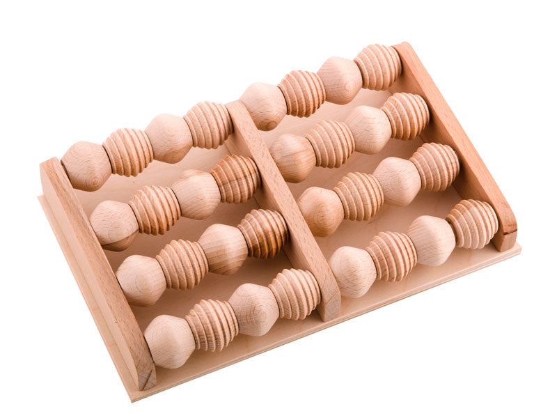 Pedana Massaggiatore Plantare In Legno Con 24 Palline Per Due Piedi In Contemporanea – Antistress E Circolazione