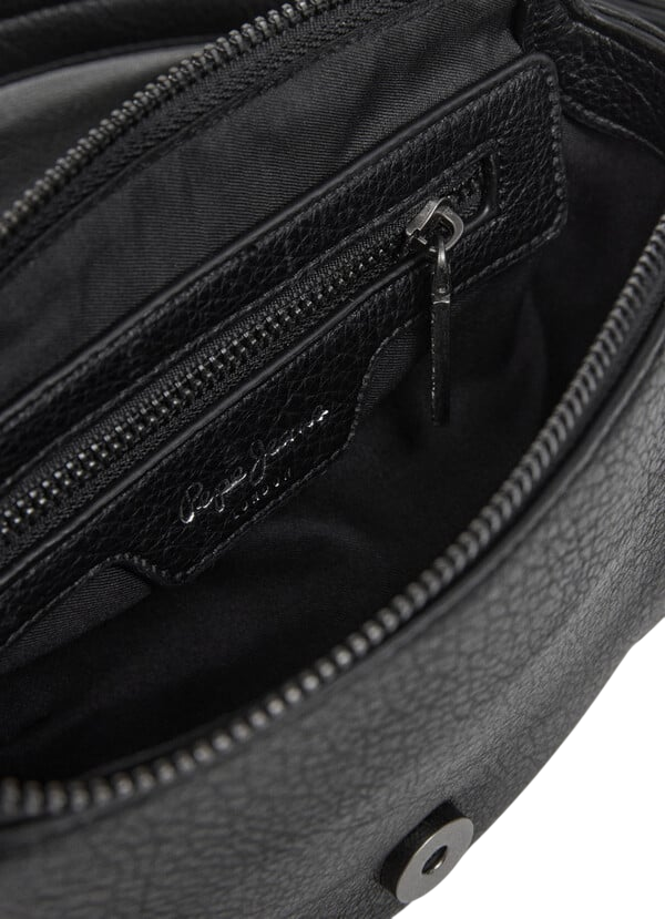 Pepe Jeans Borsa Donna PL0300006 999 Nero – Similpelle Premium con Patta e Tracolla Regolabile