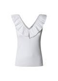 Pepe Jeans canotta a coste con scolo a V Millie PL506050 800 bianco