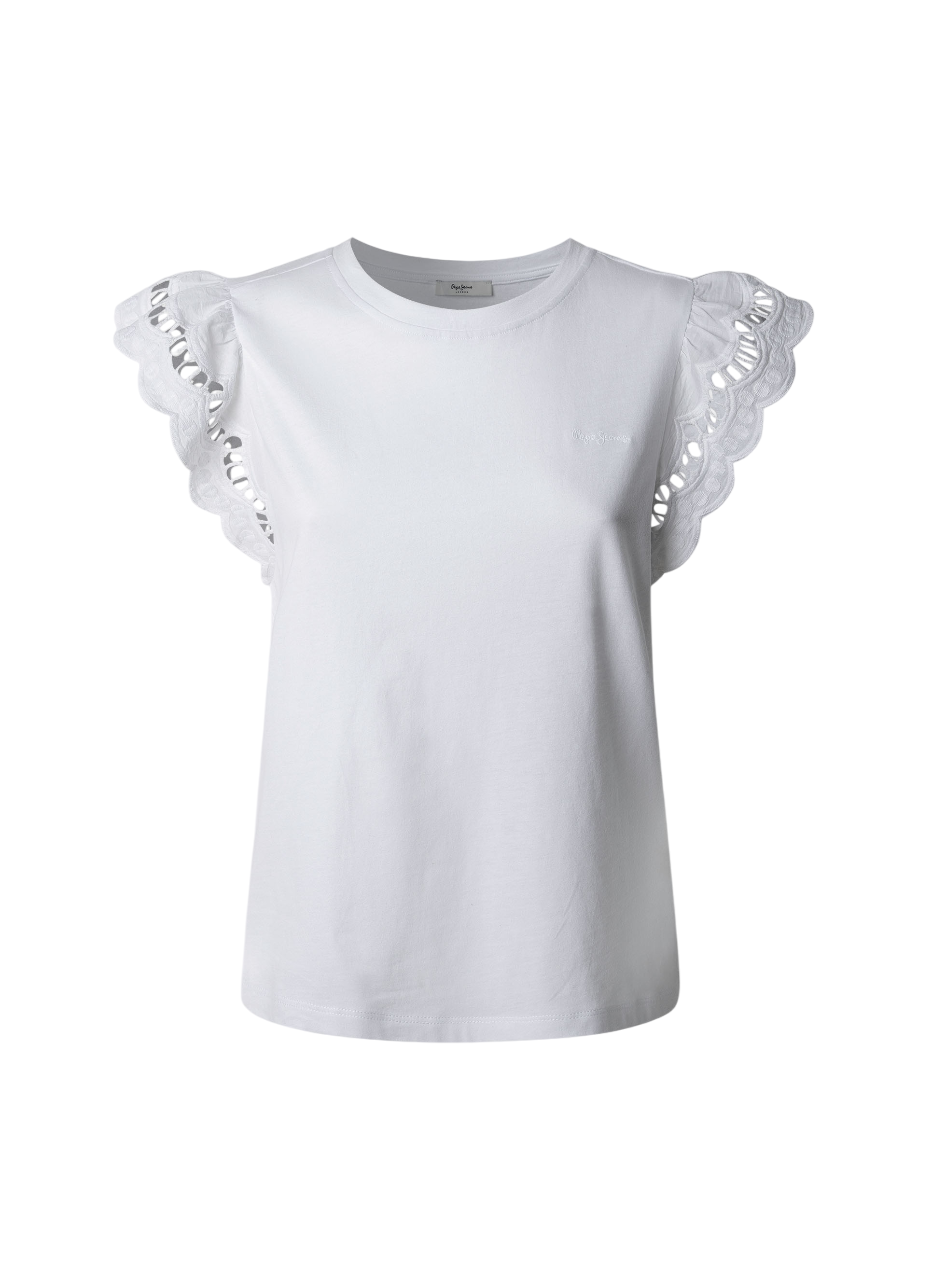 Pepe Jeans Vic PL506067 Maglietta Manica Corta Donna Bianco