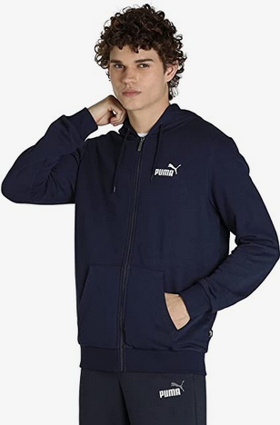 Puma Felpa Cappuccio ESS Small Logo 586704-06 Blu Navy