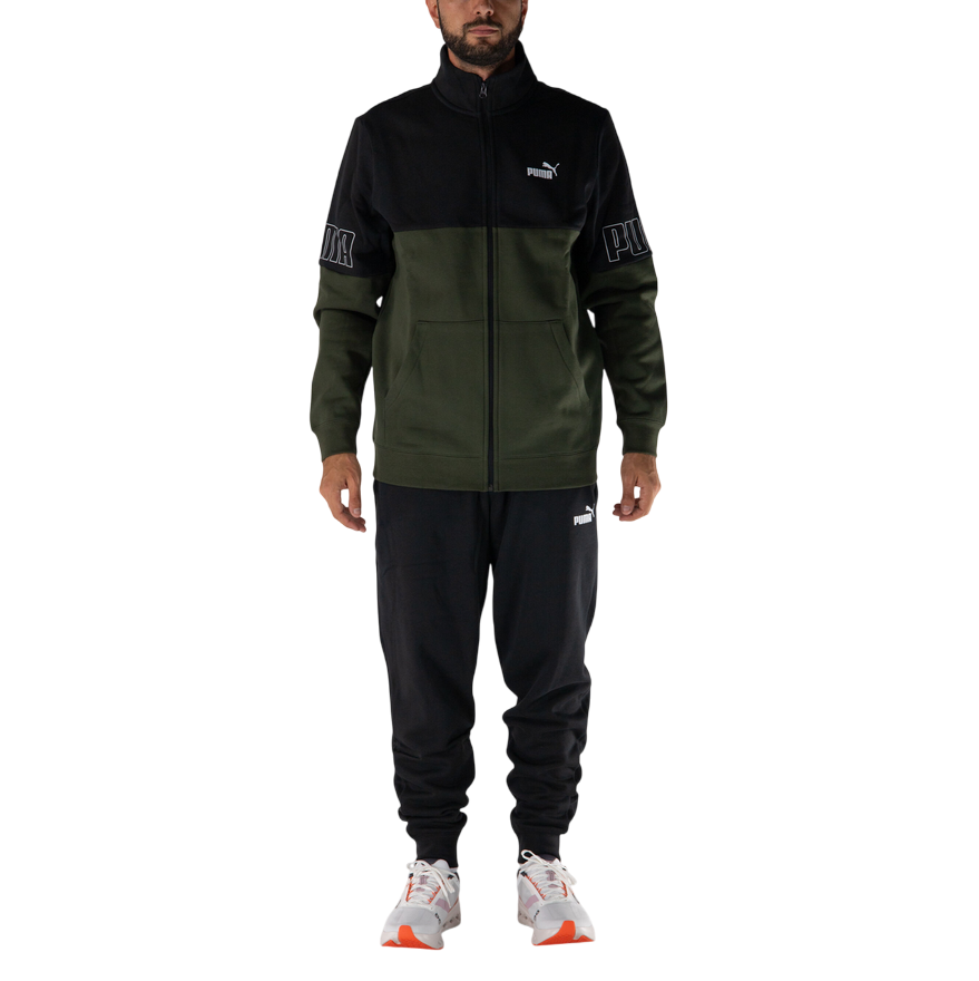 Puma Tuta Uomo Colorblock 691994-70 Verde/Nero