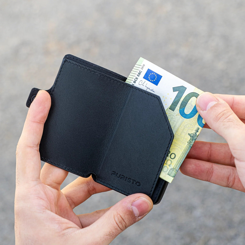 KLIK Minimal SLIM senza portamonete Pelle Nera