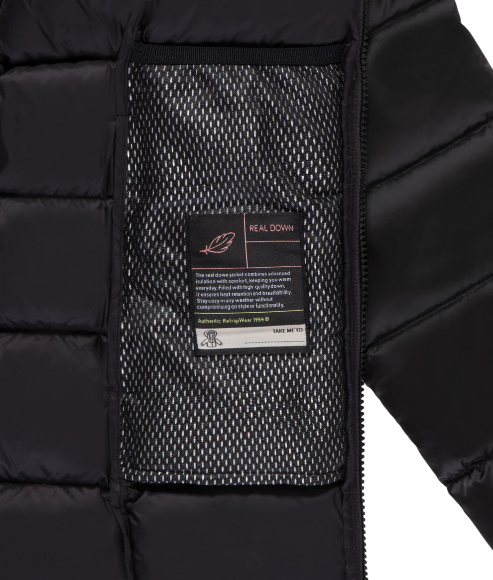 RefrigiWear Piumino Long Mead Fur Jacket W98118 Nero