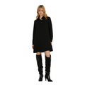 Relish – Abito Donna SOFFIO Corto Manica Lunga con Scollo Camicia RDA2509006043 Nero | Minimal Chic, Vestibilità Versatile e Classe Made in Italy