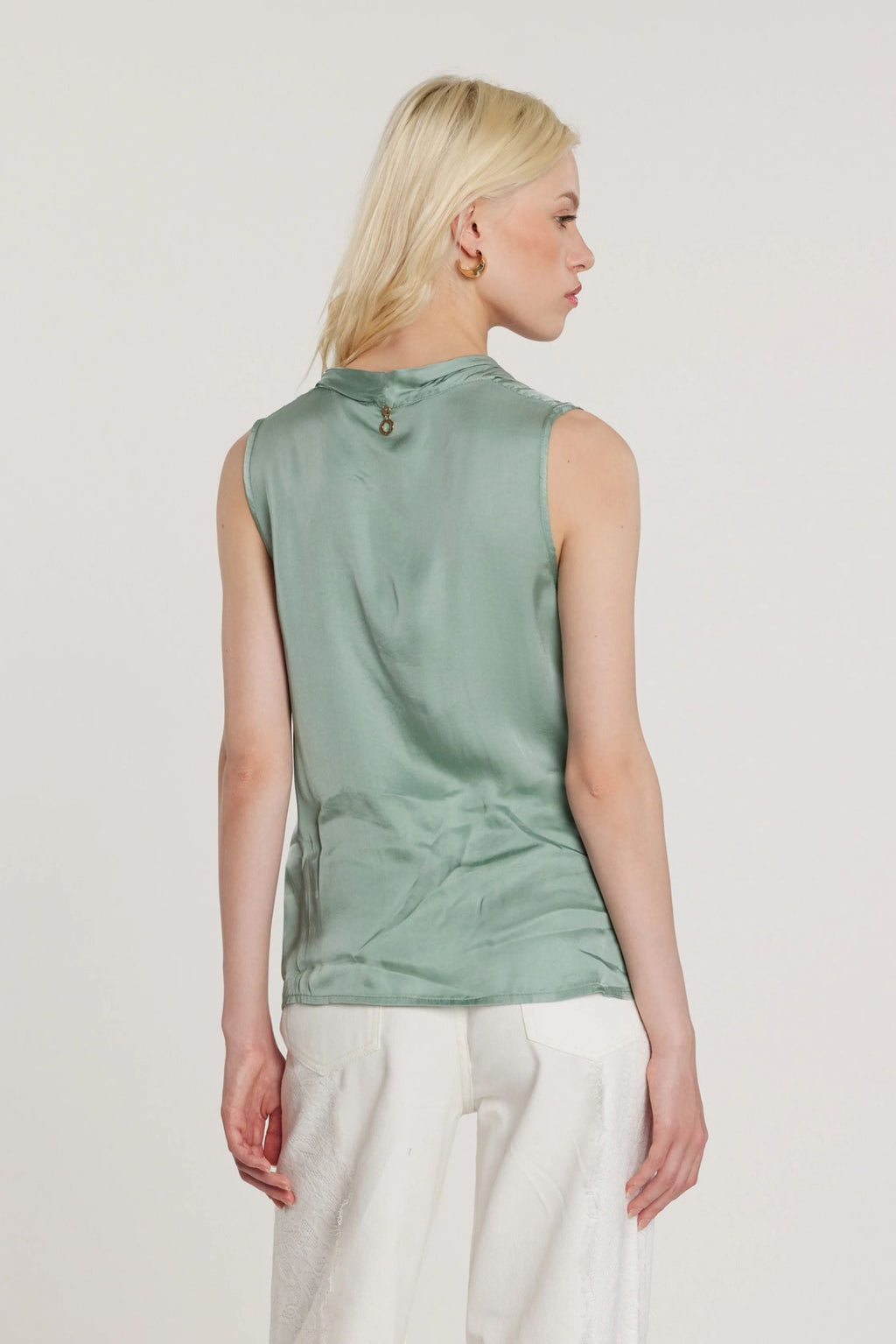 Relish Blusa WOLFY smanicata con scollo morbido raso RDP2603055017 verde ghiaccio