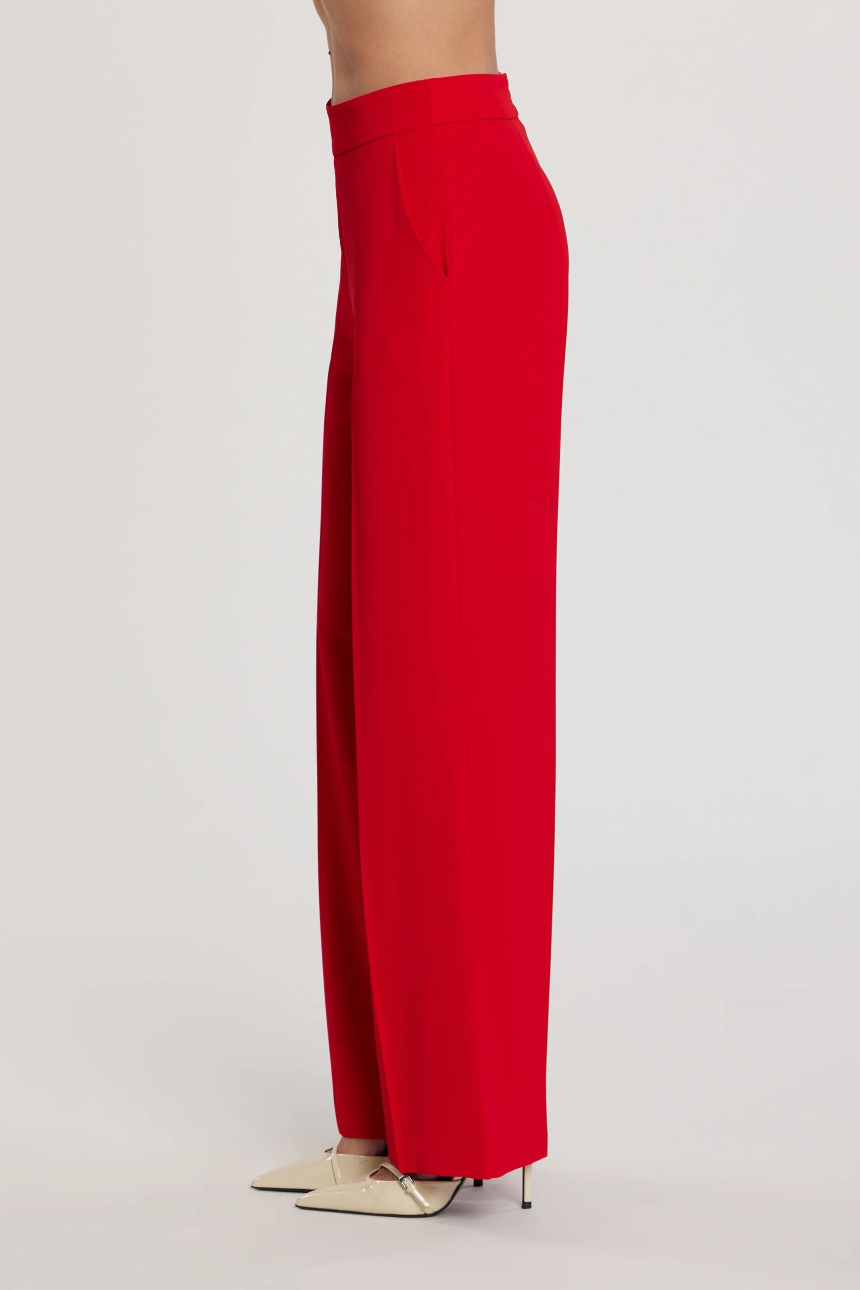 Relish Pantalone LALIM Vita Alta Palazzo RDP2607006025 Rosso Donna