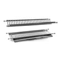 SCOLAPIATTI A MOLLA 56CM ACCIAO INOX CON VASCHETTA RACCOGLI GOCCE