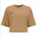 Freddy T-shirt crop top comfort con stampa lettering F2WGZT7 M24 Burro Brown