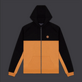 Dolly Noire Felpa da uomo con cappuccio e cerniera intera Section Insert Zip Hoodie SW189-SW-01 Black-Khaki